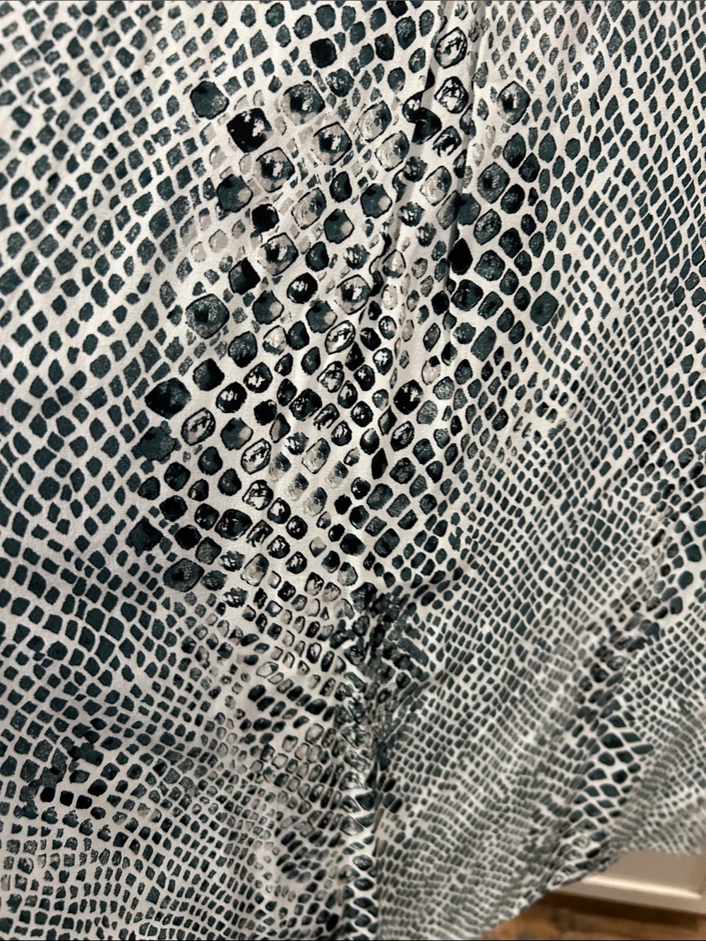 Buddy Love Short-Sleeve Button-Up Shirt in dark green and White Snake Print - Picture 9 of 11